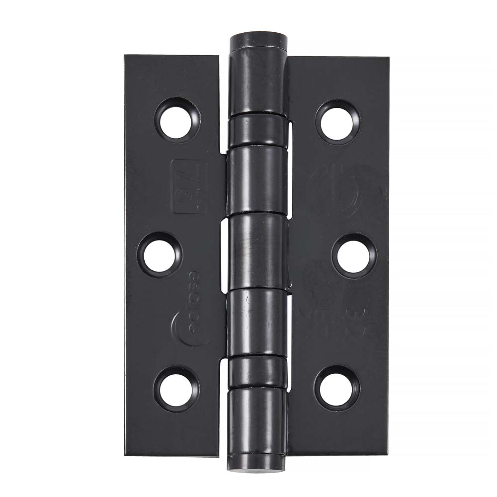Eclipse 3 Inch (76mm) Ball Bearing Hinge Grade 7 Square Ends - Black (Sold in Pairs)